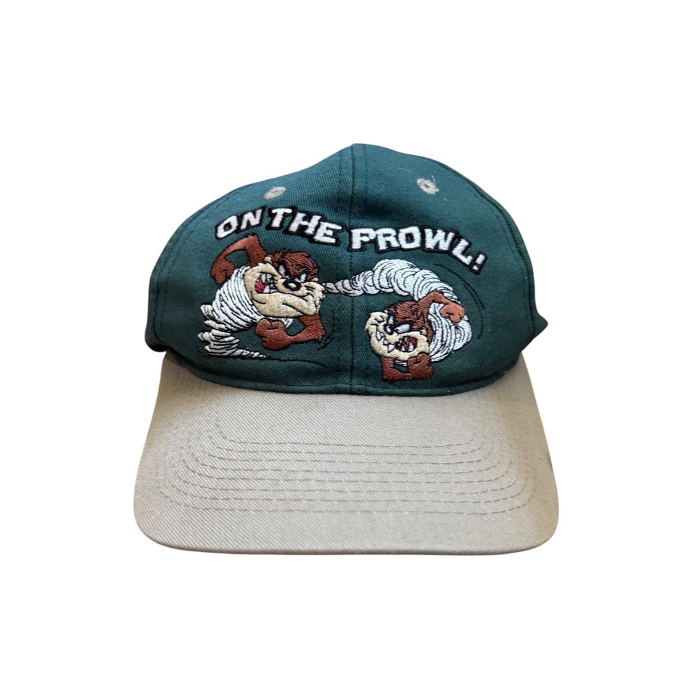 Fresh Caps USA Looney Tunes Hat Mens OSFA Taz On The Prowl 1997 Vintage Green